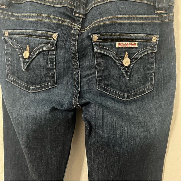 Hudson Women’s Signature Midrise Bootcut Jeans Dark Wash Size 28x34 Flap Pockets - Picture 9 of 12